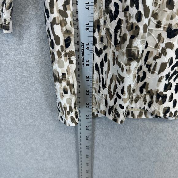 JM Collection Animal-Print Jacquard Top Womens Size PL Multicolor 3/4 Sleeve - Picture 11 of 13
